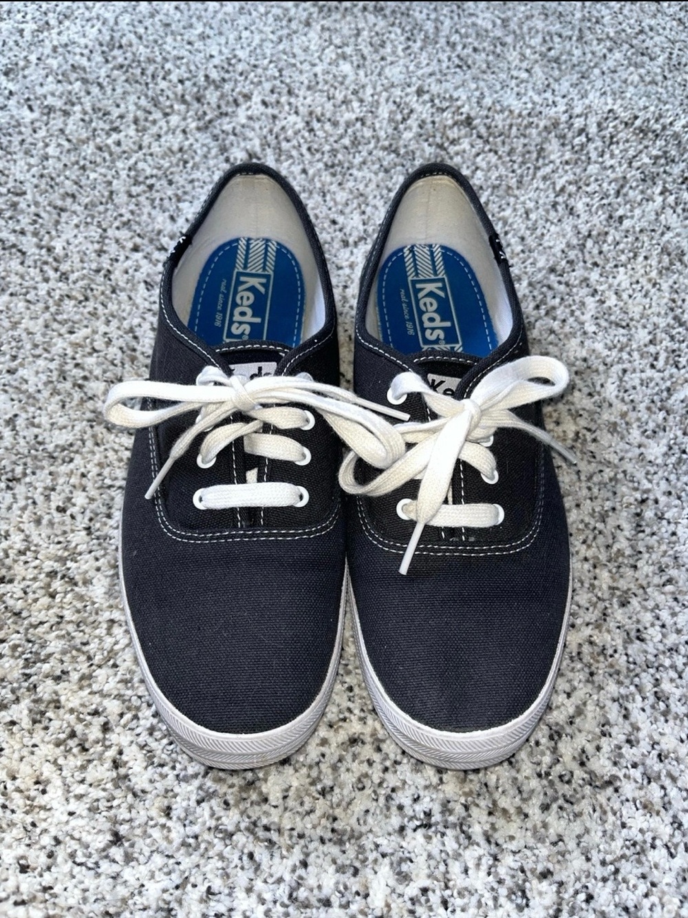 Keds Black Canvas Sneakers with White Laces